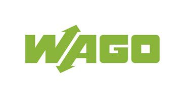 Grünes WAGO-Logo mit stilisiertem Pfeil durch das „A“ auf weißem Hintergrund.